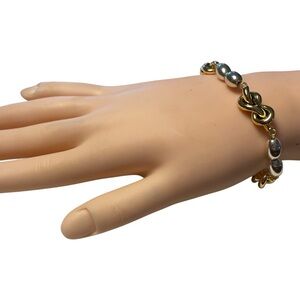 Brighton Interlok Single Single Knot Drops Bracelet, Silver & Gold Celtic Knots.